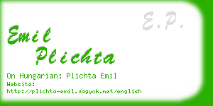 emil plichta business card